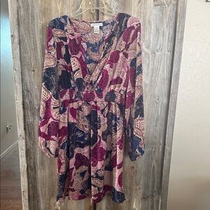 Elegant Paisley Long Sleeve Dress